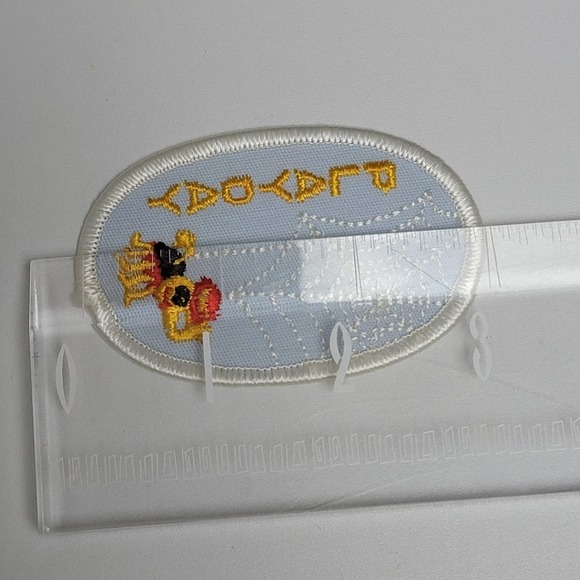 VTG Iron On Patch Spider Web Play Day 3" Oval - Picture 6 of 7